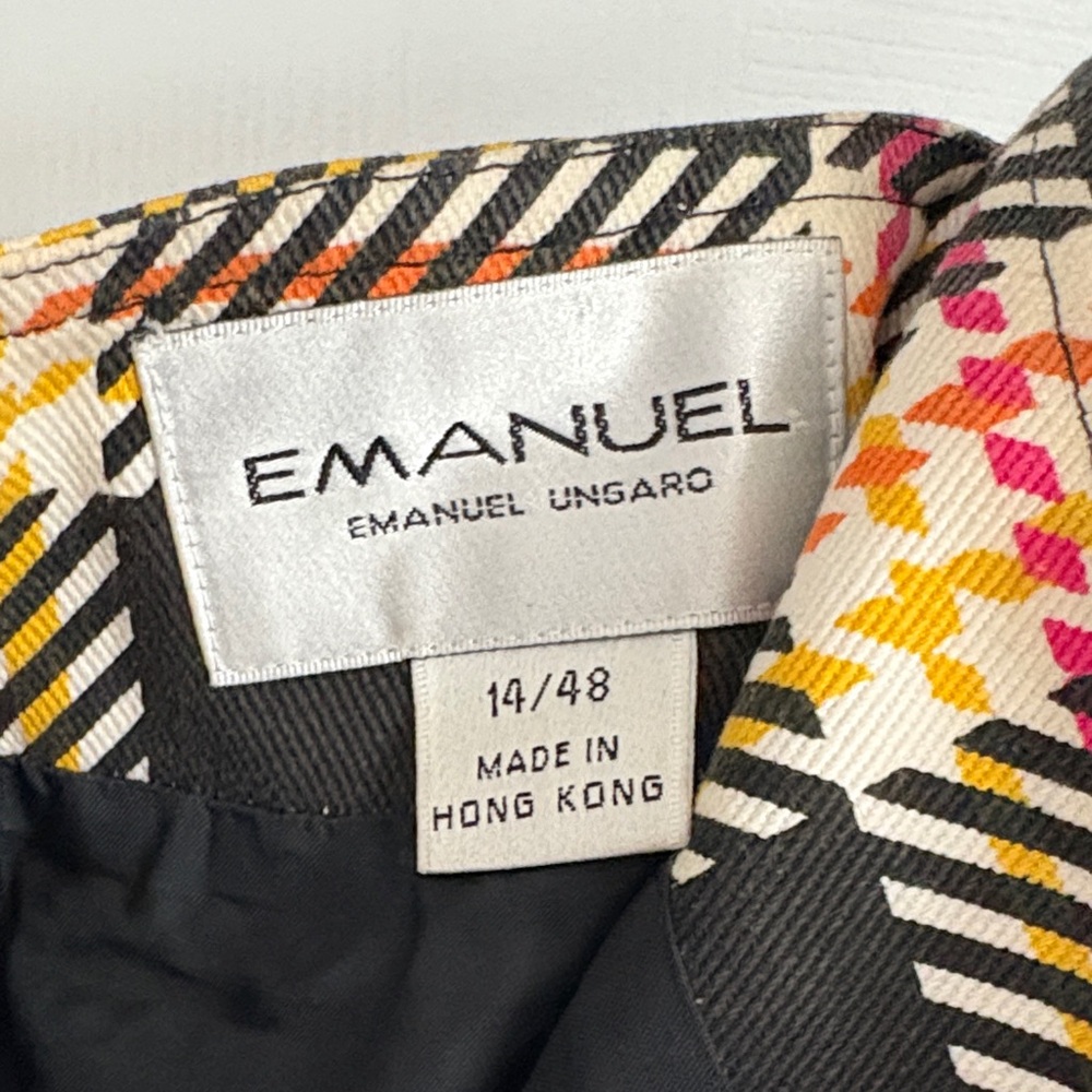 Emanuel Ungaro Black and Pink Plaid Wrap Skirt Size 14 - Picture 2 of 8